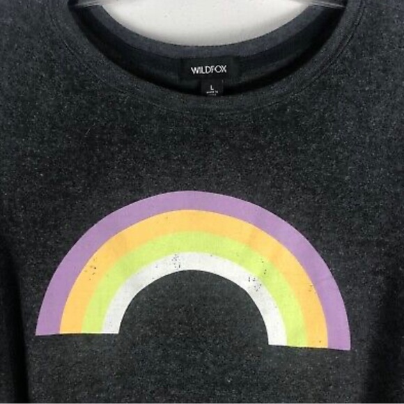 Wildfox after the rain rainbow sommers sweatshirt size M NWOT - Picture 2 of 5
